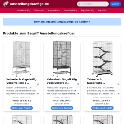 Screenshot ausstellungskaefige.de