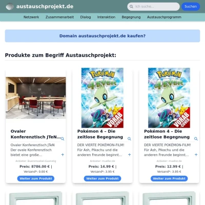 Screenshot austauschprojekt.de