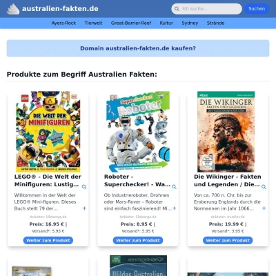 Screenshot australien-fakten.de