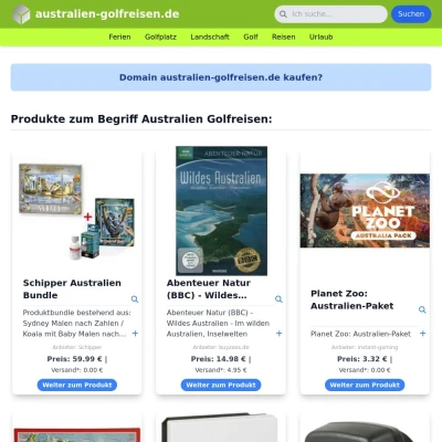 Screenshot australien-golfreisen.de