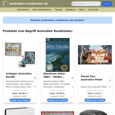 Screenshot australien-rundreisen.de