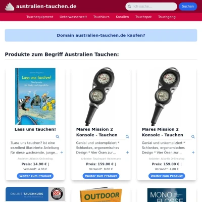 Screenshot australien-tauchen.de