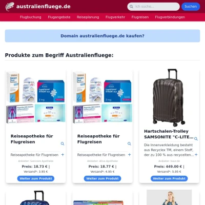 Screenshot australienfluege.de