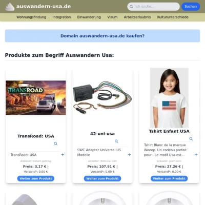 Screenshot auswandern-usa.de