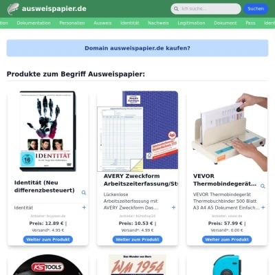 Screenshot ausweispapier.de