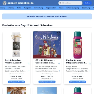 Screenshot auszeit-schenken.de