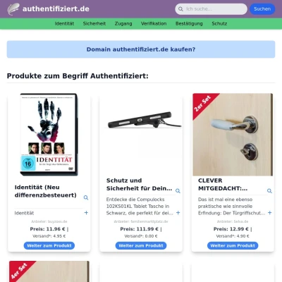 Screenshot authentifiziert.de