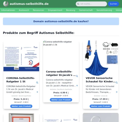 Screenshot autismus-selbsthilfe.de