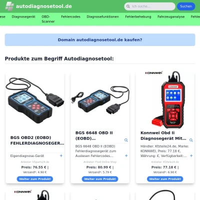 Screenshot autodiagnosetool.de