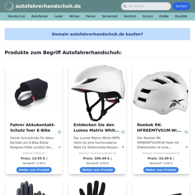 Screenshot autofahrerhandschuh.de