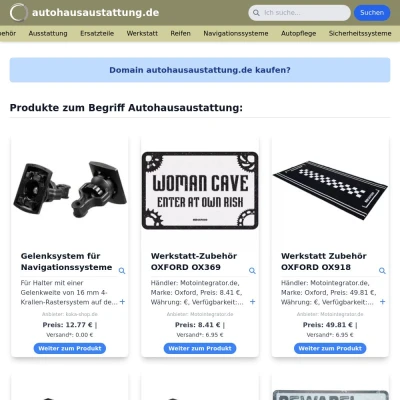 Screenshot autohausaustattung.de