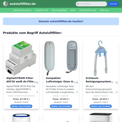 Screenshot autoluftfilter.de