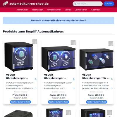 Screenshot automatikuhren-shop.de