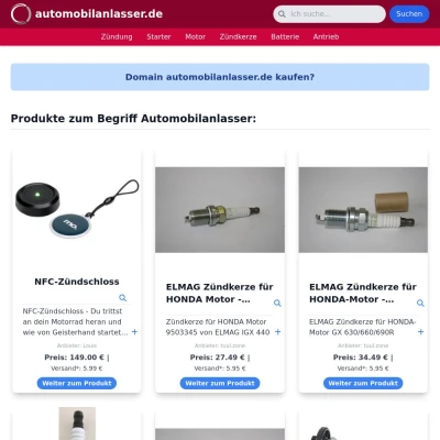 Screenshot automobilanlasser.de