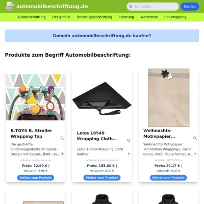 Screenshot automobilbeschriftung.de