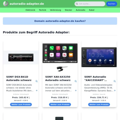 Screenshot autoradio-adapter.de
