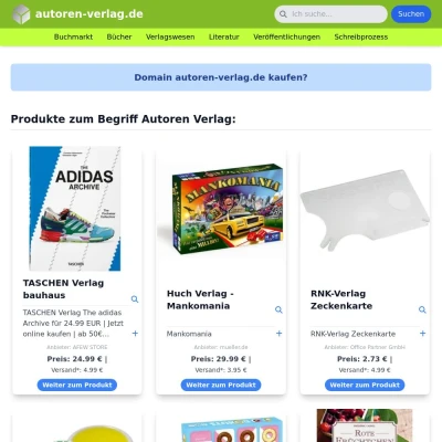 Screenshot autoren-verlag.de