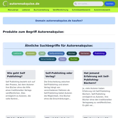 Screenshot autorenakquise.de