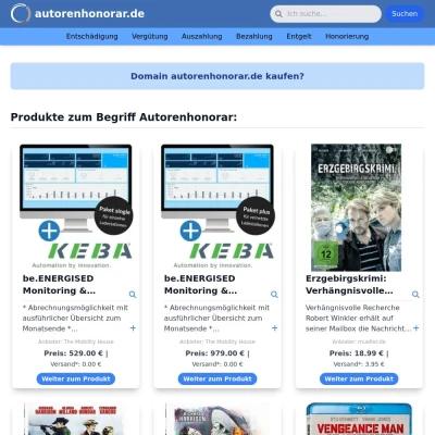 Screenshot autorenhonorar.de