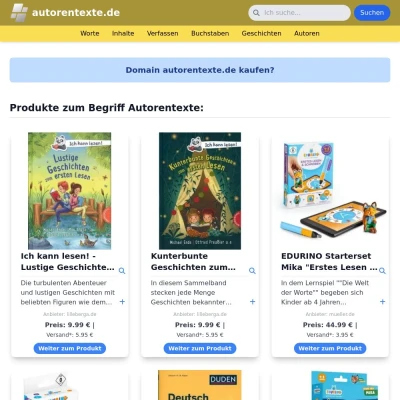 Screenshot autorentexte.de