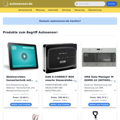 Screenshot autosensor.de