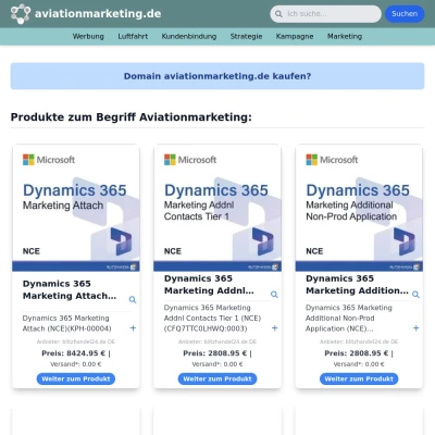 Screenshot aviationmarketing.de