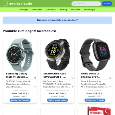 Screenshot awareables.de