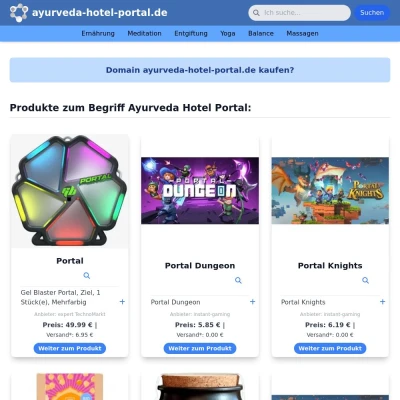 Screenshot ayurveda-hotel-portal.de