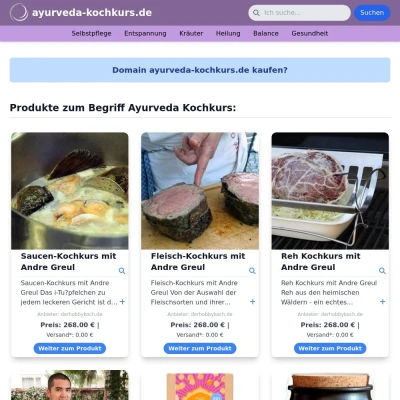 Screenshot ayurveda-kochkurs.de