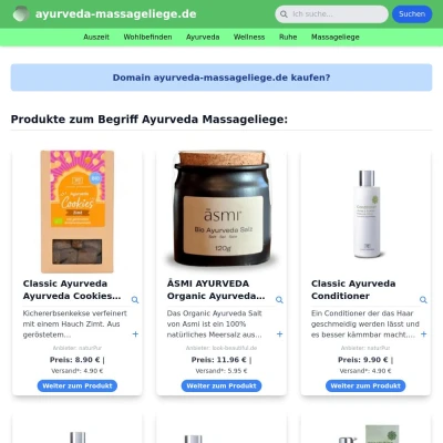 Screenshot ayurveda-massageliege.de