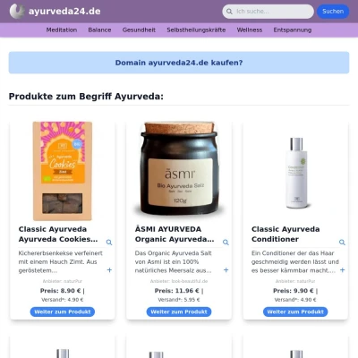 Screenshot ayurveda24.de