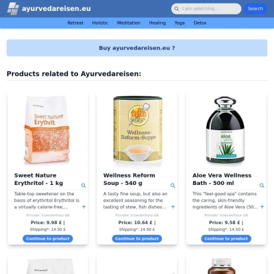 Screenshot ayurvedareisen.eu