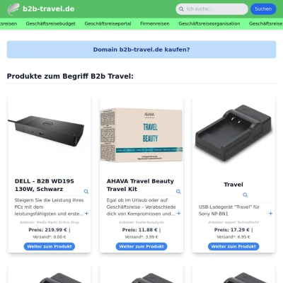 Screenshot b2b-travel.de