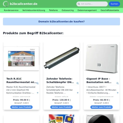 Screenshot b2bcallcenter.de