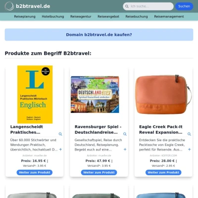 Screenshot b2btravel.de