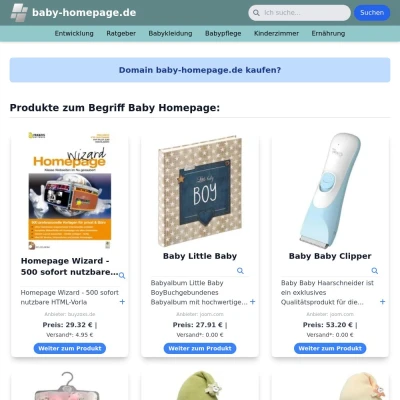 Screenshot baby-homepage.de