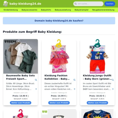 Screenshot baby-kleidung24.de