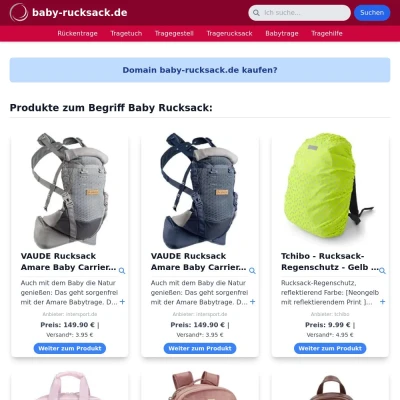 Screenshot baby-rucksack.de