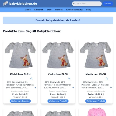 Screenshot babykleidchen.de