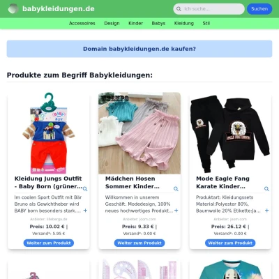 Screenshot babykleidungen.de