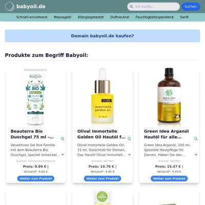 Screenshot babyoil.de