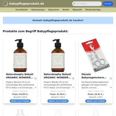 Screenshot babypflegeprodukt.de