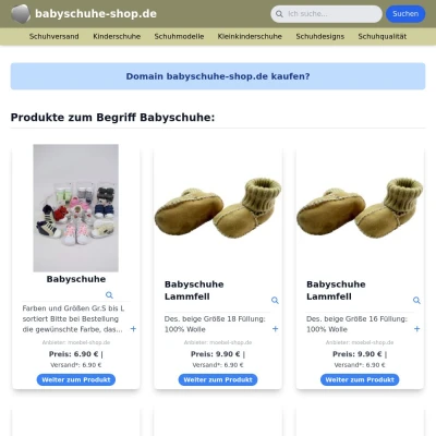 Screenshot babyschuhe-shop.de