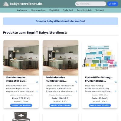 Screenshot babysitterdienst.de