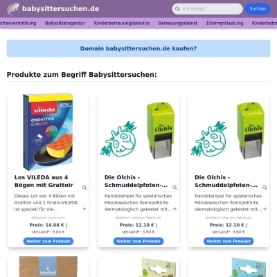 Screenshot babysittersuchen.de