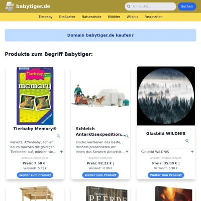 Screenshot babytiger.de