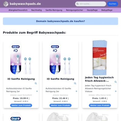 Screenshot babywaschpads.de