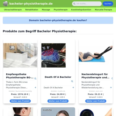 Screenshot bachelor-physiotherapie.de