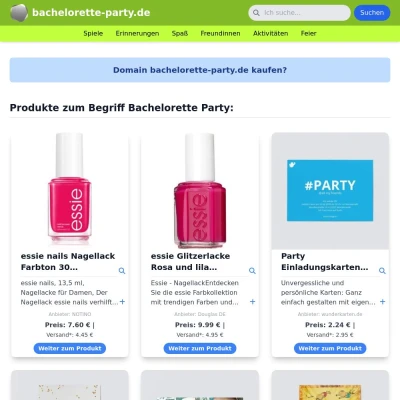 Screenshot bachelorette-party.de