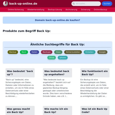 Screenshot back-up-online.de